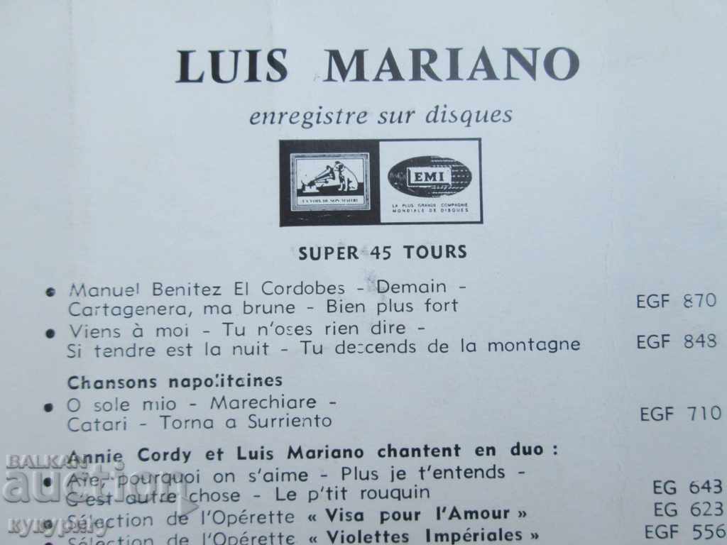 Delivery of Autograph by LUIS MARIANO Spain late 1950s Delivery of Autograph by LUIS MARIANO Spain late 1950s