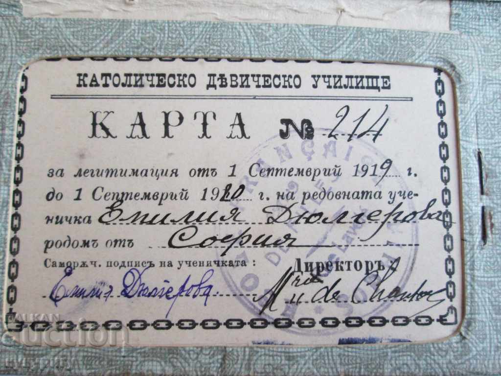 Auction Old map document Catholic Girls' School 1919 Auction Old map document Catholic Girls' School 1919