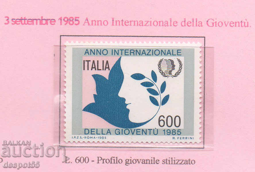 1985. Italy. International Year of Youth.
