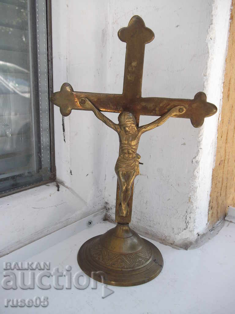 Masă de cruce din bronz cu crucifixul - 250 g.