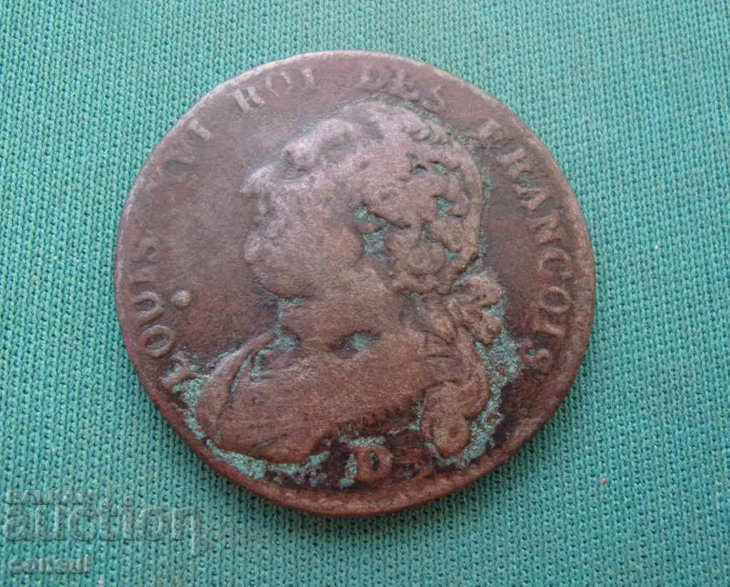 Франция 12 Дение 1782 Рядка Монета