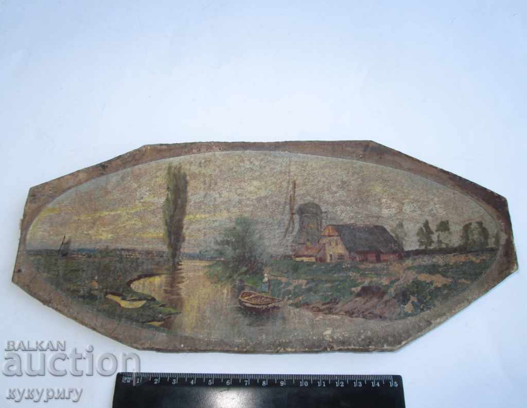 Auction Very old picture drawing Landscape on cardboard Auction Very old picture drawing Landscape on cardboard