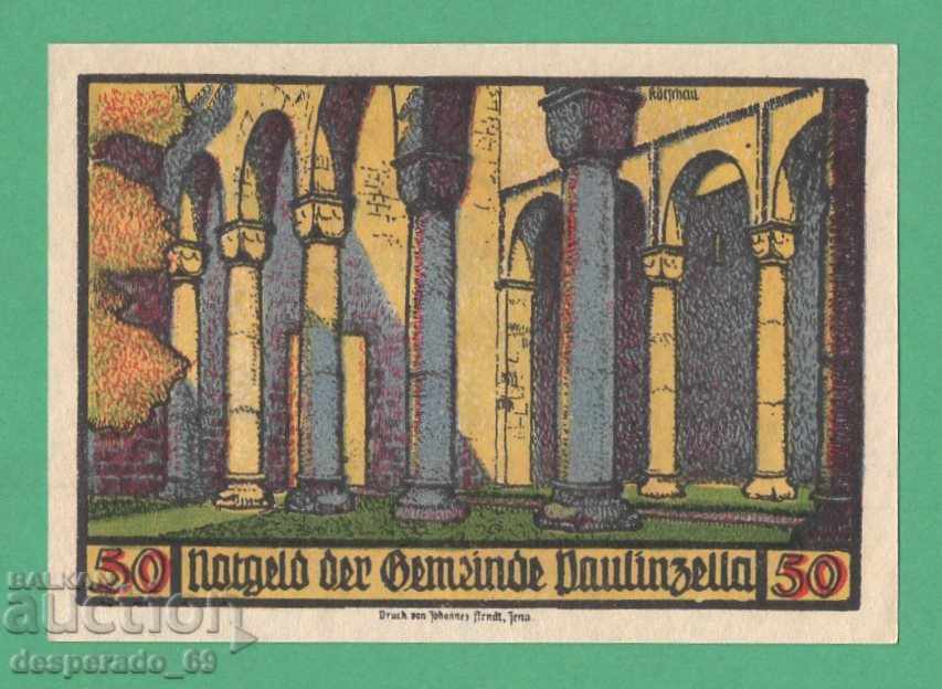 (¯` '• .¸NOTGELD (gr. Paulinzella) 1922 UNC -50 pfennig. •' ´¯)