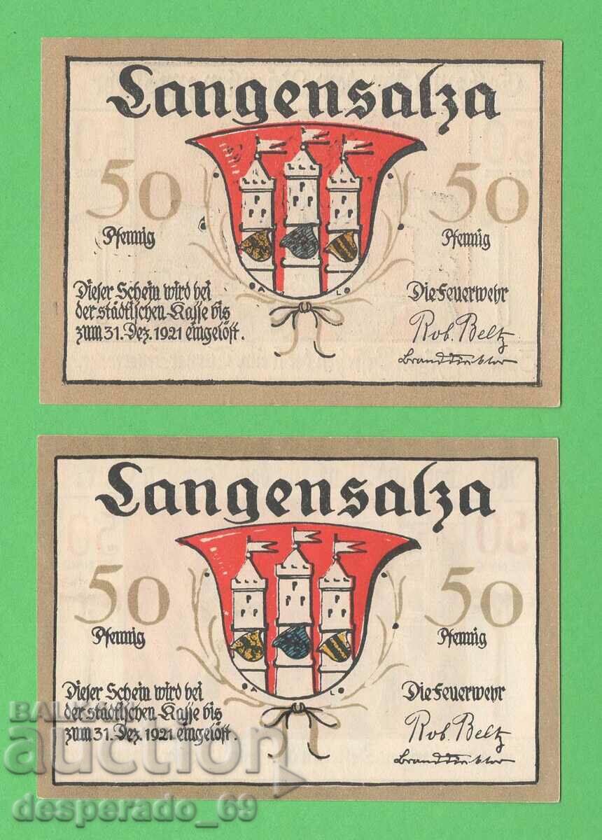(¯`'•.¸NOTGELD (orașul Langensalza) 1921 UNC -2 buc. bancnote ´¯) cu preț 6.60 BGN | € 3.37 (¯`'•.¸NOTGELD (orașul Langensalza) 1921 UNC -2 buc. bancnote ´¯) cu preț 6.60 BGN | € 3.37