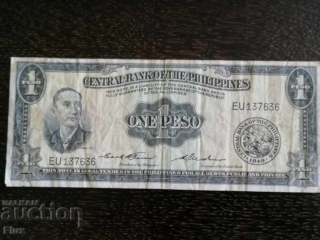 Bancnotă - Filipine - 1 peso 1949