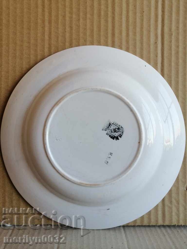 Porcelain plate hand-painted porcelain Belgium 19th century - 5 Porcelain plate hand-painted porcelain Belgium 19th century - 5