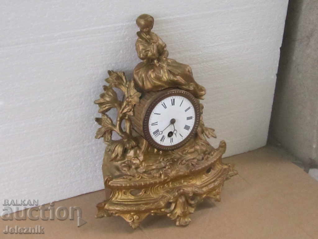 Ceas francez de cămin/budoir, secolul al XIX-lea-Mașină de lucru. - 7