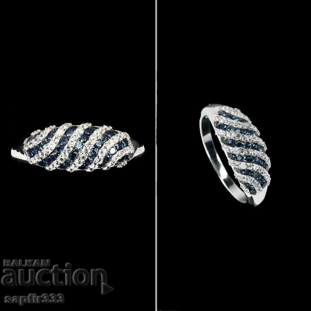 DESIGNER RING WITH NATURAL SAPPHYRES AND TOPAS with price 372.00 BGN | € 190.20