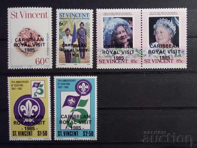 St. Vincent 1985 Queen Elizabeth / Scouts Overprint MNH
