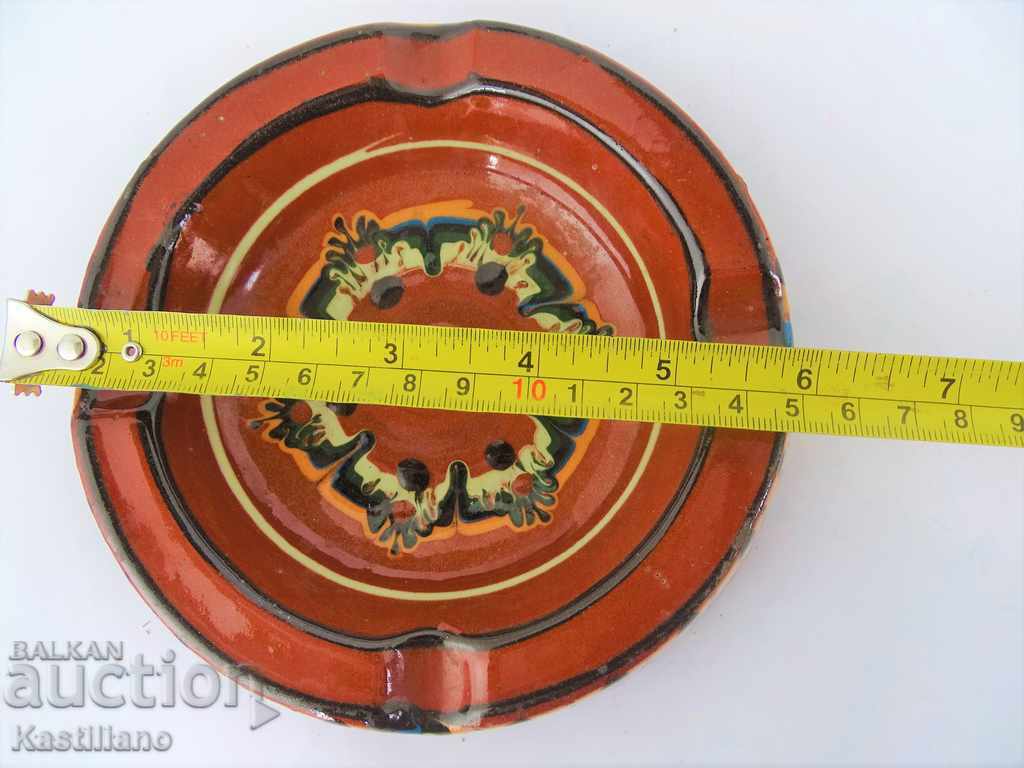 OLD PAINTED CERAMIC ASHTRAY - 6 OLD PAINTED CERAMIC ASHTRAY - 6
