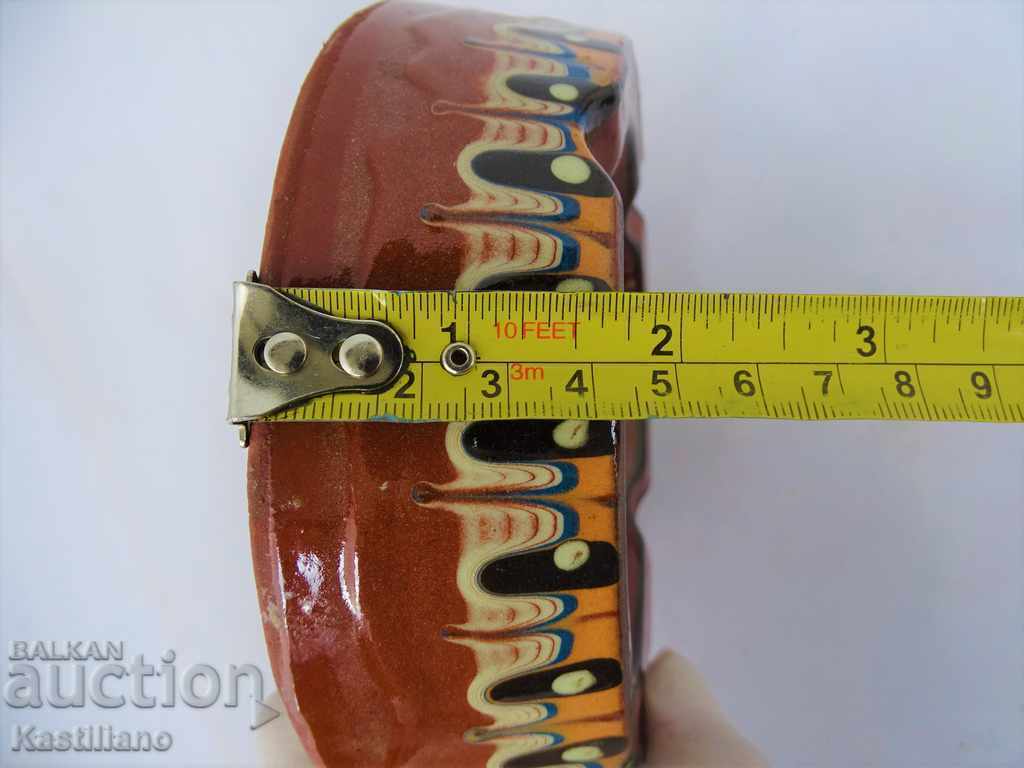 OLD PAINTED CERAMIC ASHTRAY - 7 OLD PAINTED CERAMIC ASHTRAY - 7