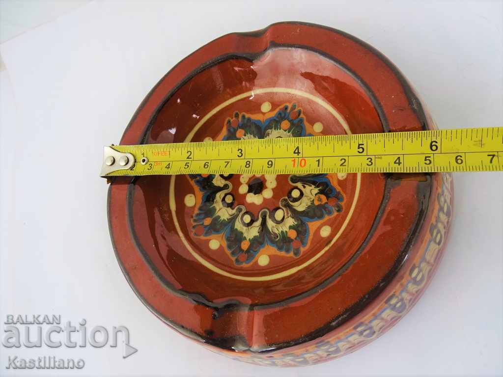 OLD HAND-PAINTED CERAMIC ASHTRAY 2 - 5 OLD HAND-PAINTED CERAMIC ASHTRAY 2 - 5
