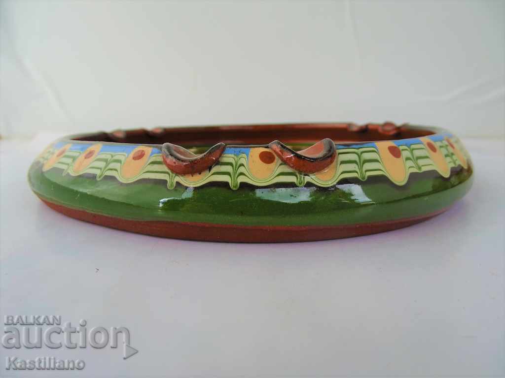 OLD PAINTED CERAMIC ASHTRAY 4 - 7 OLD PAINTED CERAMIC ASHTRAY 4 - 7