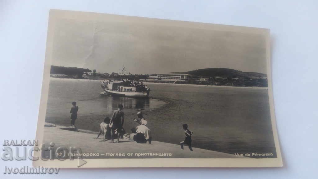 Καρτ ποστάλ Primorsko Θέα από το λιμάνι του 1960