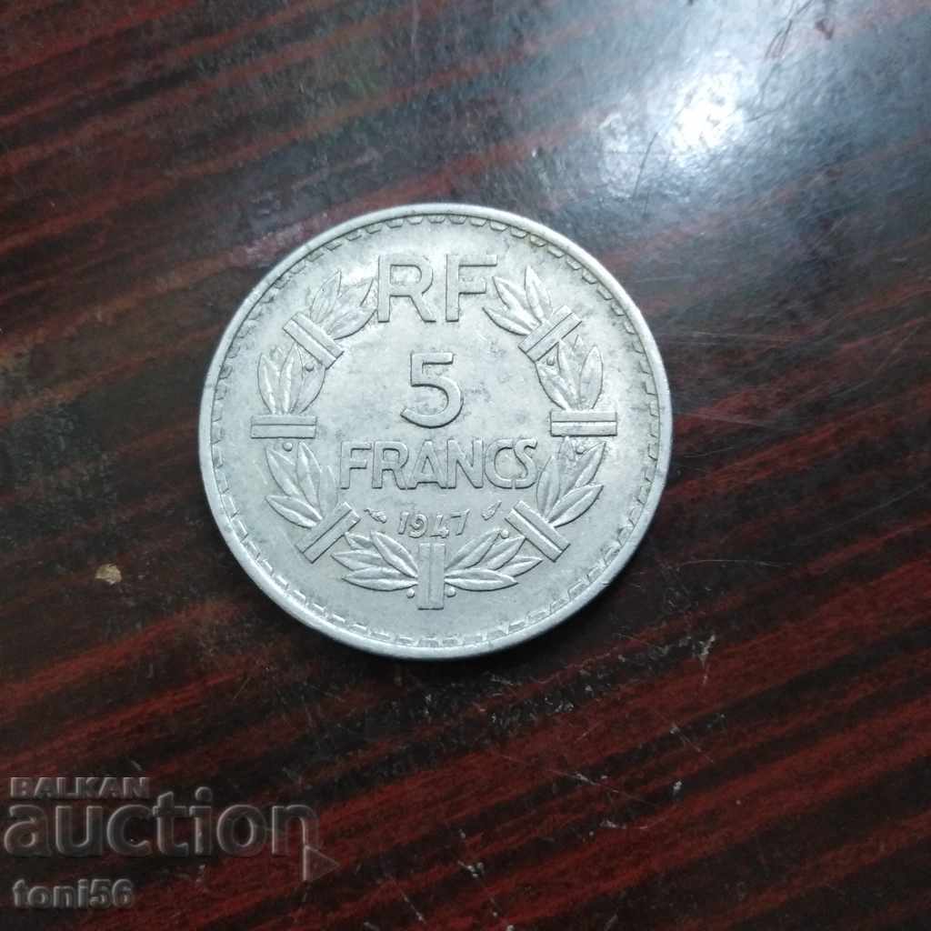France 5 franci 1947