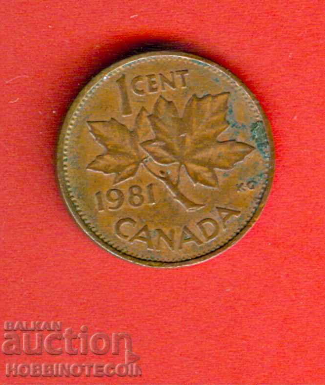 CANADA CANADA 1 cent issue - issue 1981 - YOUNG QUEEN