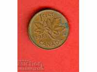 CANADA CANADA 1 cent issue - issue 1981 - YOUNG QUEEN