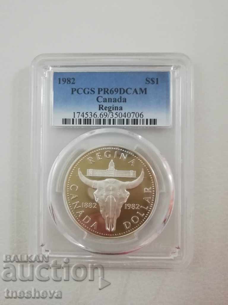 1 Dollar 1982 Canada Certified PCGS MS-69 Silver