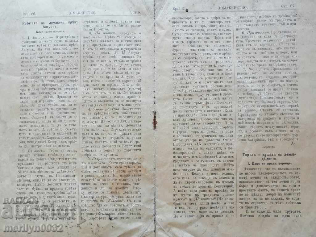 Very rare magazine Household 1903 with price 39.00 BGN | € 19.94 Very rare magazine Household 1903 with price 39.00 BGN | € 19.94