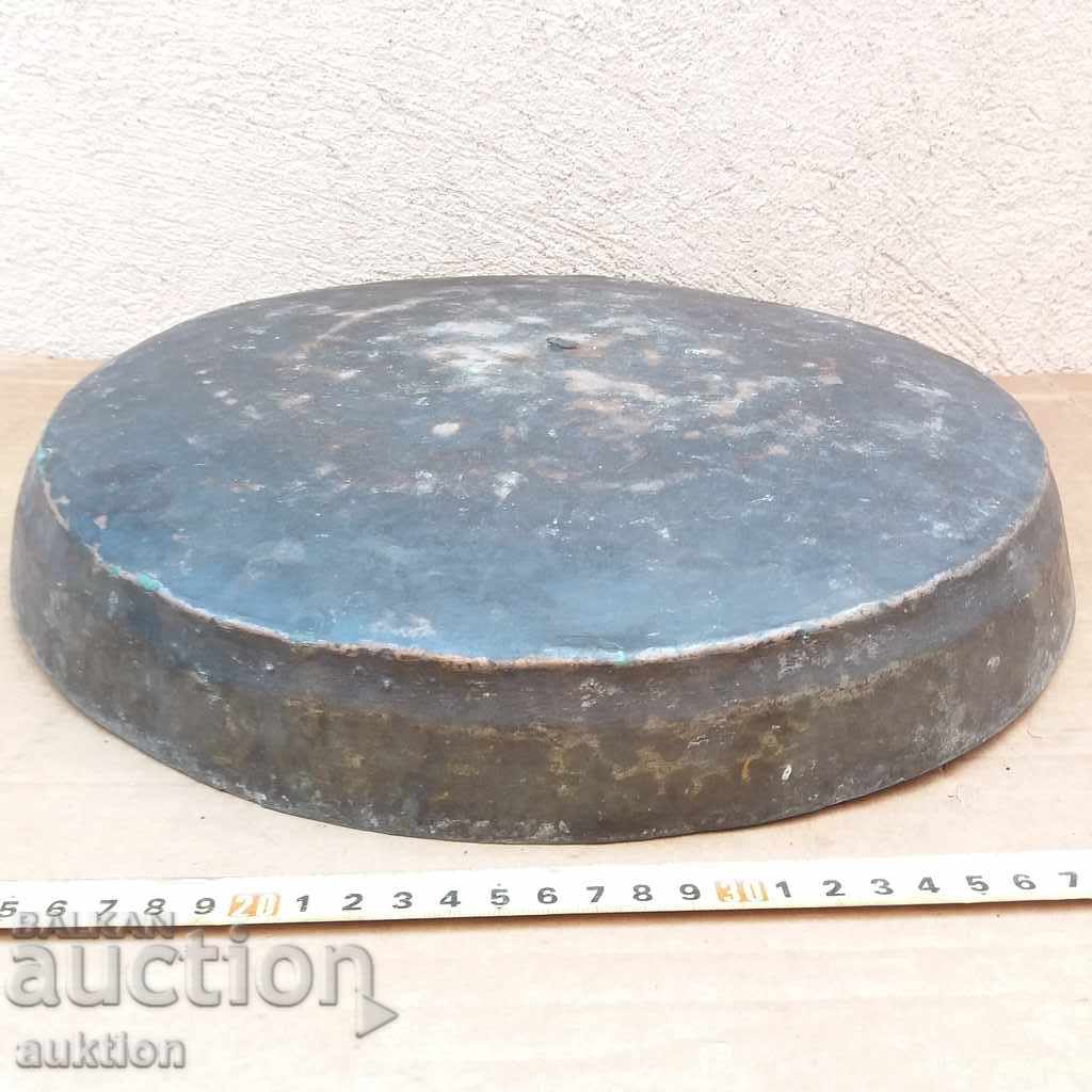 OLD MASSIVE REVIVAL COPPER FORGED TRAY - CRANE - 7