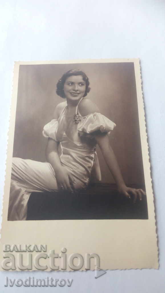 Postcard Beautiful girl with an ethereal dress