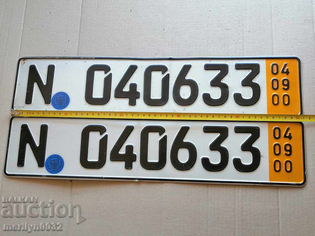 Auction Pair of Vehicle Registration Plates Auction Pair of Vehicle Registration Plates