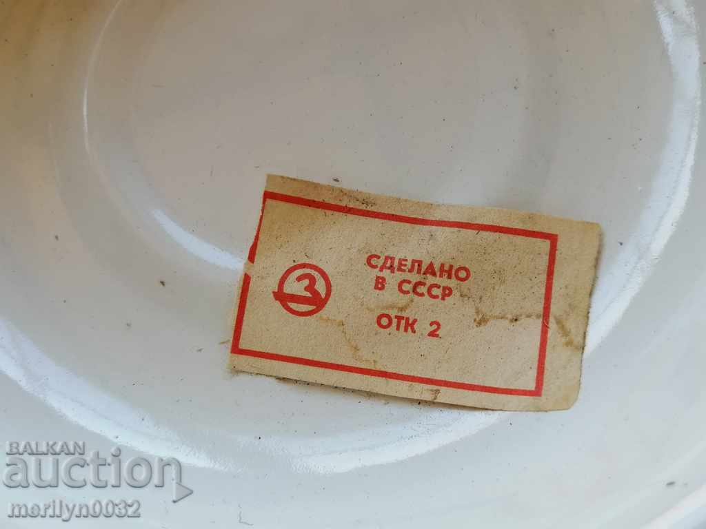 Enameled bowl 2 pieces dish with enamel basin USSR - 5 Enameled bowl 2 pieces dish with enamel basin USSR - 5