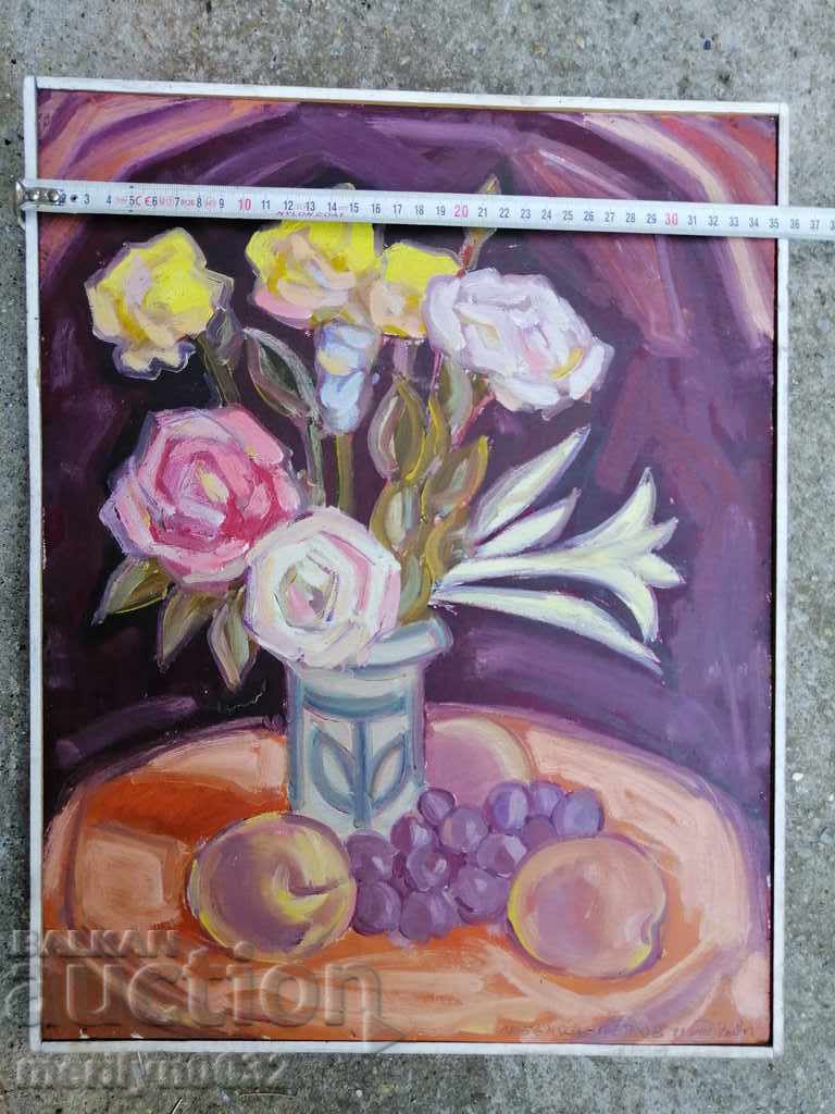 Still life of Dimitri Lyubenov 1978 painting of fiber oil - 6