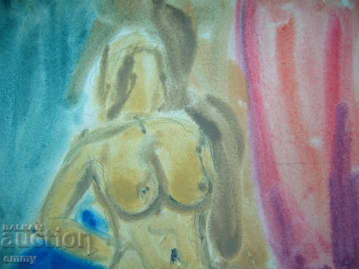 Old watercolor drawing naked wife body, not signed with price 25.00 BGN | € 12.78 Old watercolor drawing naked wife body, not signed with price 25.00 BGN | € 12.78