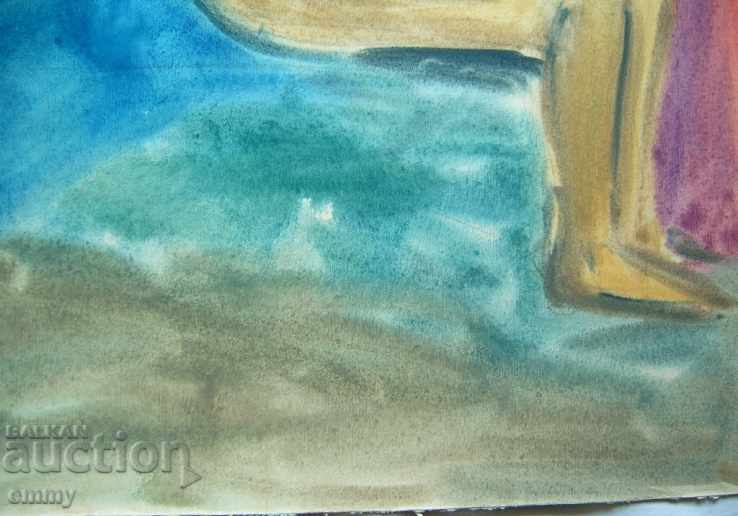 Delivery of Old watercolor drawing naked wife body, not signed Delivery of Old watercolor drawing naked wife body, not signed