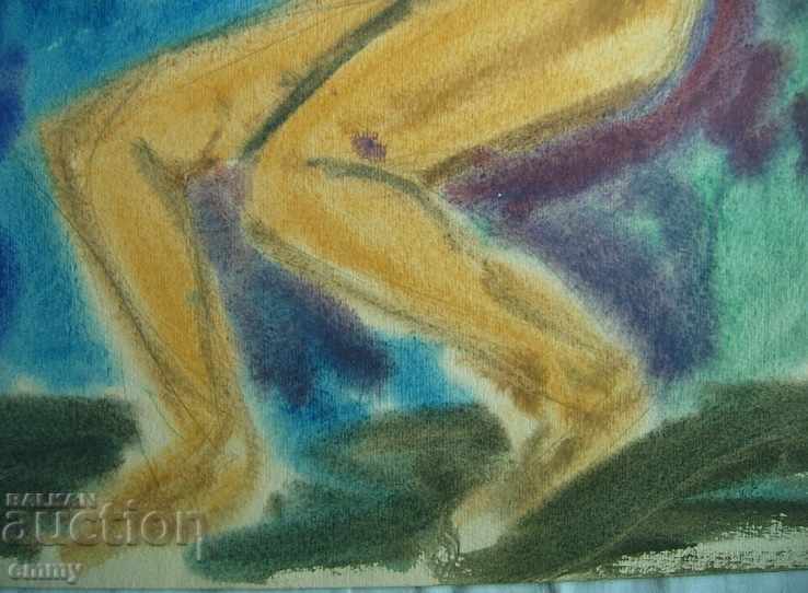 Delivery of Old watercolor drawing naked wife body, not signed Delivery of Old watercolor drawing naked wife body, not signed