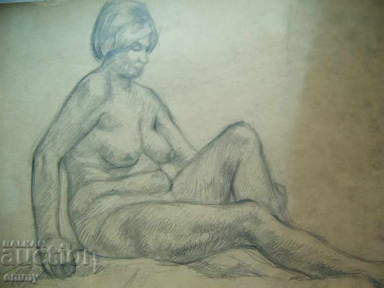 climb tea By Desen vechi în creion al corpului unei femei goale, semnat în 1968 | Desene  | Arta, Muzica | BalkanAuction
