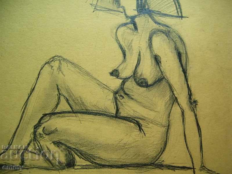 Auction Old pencil drawing naked woman body Auction Old pencil drawing naked woman body