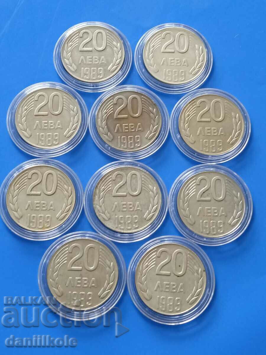 Auction *$*Y*$* BULGARIA LOT OF 20 BGN COINS 1989 - aUNC *$*Y*$* Auction *$*Y*$* BULGARIA LOT OF 20 BGN COINS 1989 - aUNC *$*Y*$*