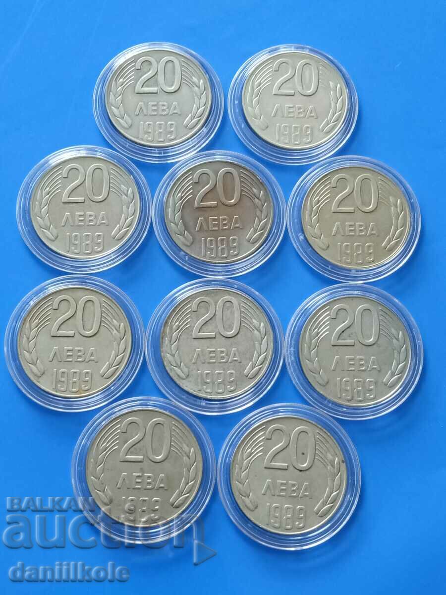 Delivery of *$*Y*$* BULGARIA LOT OF 20 BGN COINS 1989 - aUNC *$*Y*$* Delivery of *$*Y*$* BULGARIA LOT OF 20 BGN COINS 1989 - aUNC *$*Y*$*