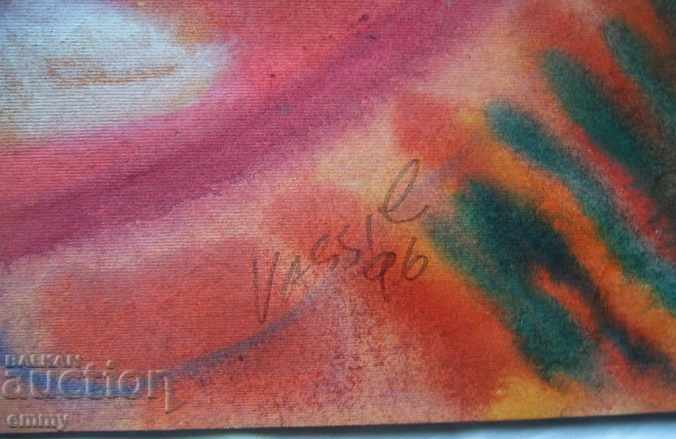 Watercolor drawing Vasil Ganchev 1996 signed dated - 5 Watercolor drawing Vasil Ganchev 1996 signed dated - 5