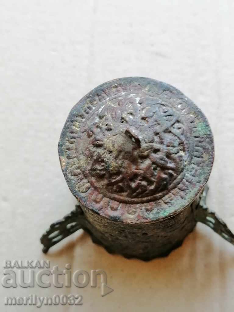 Old bronze cup from xndilo icon, religion, cross Jesus - 7 Old bronze cup from xndilo icon, religion, cross Jesus - 7