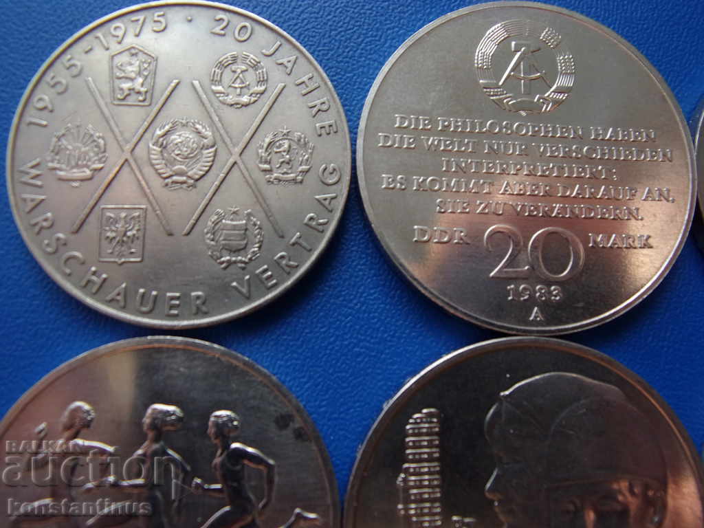 GDR 4 x 10 and 2 x 20 Mark 1975-1990 UNC Rare with price € 33.23 | 64.99 BGN GDR 4 x 10 and 2 x 20 Mark 1975-1990 UNC Rare with price € 33.23 | 64.99 BGN