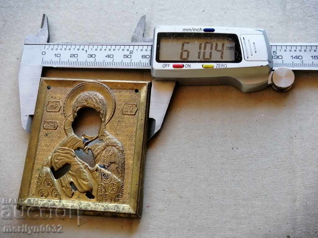 Auction  Bronze fitting of Russian icon, religion, cross Jesus