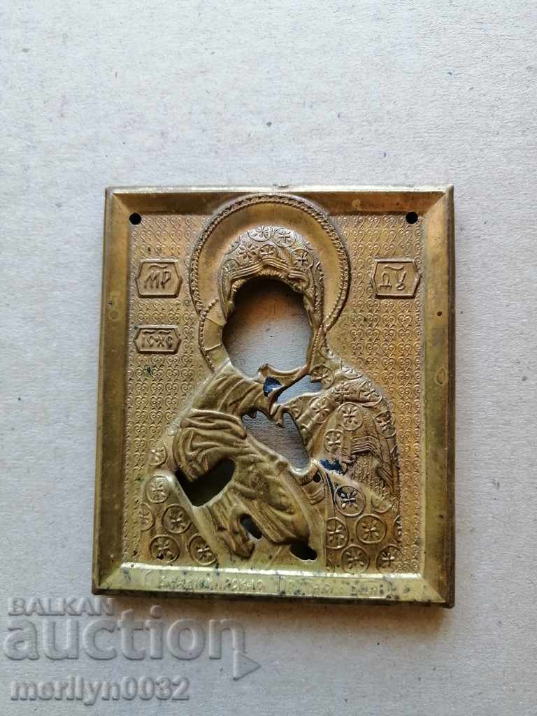 Bronze fitting of Russian icon, religion, cross Jesus - 6