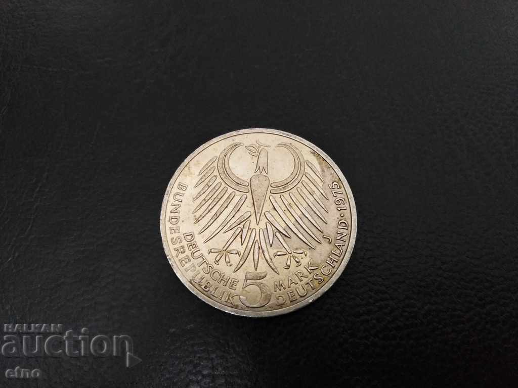 Auction 5 DEUTSCHE MARK 1975 FRIDRICH EBERT, SILVER 625 Auction 5 DEUTSCHE MARK 1975 FRIDRICH EBERT, SILVER 625