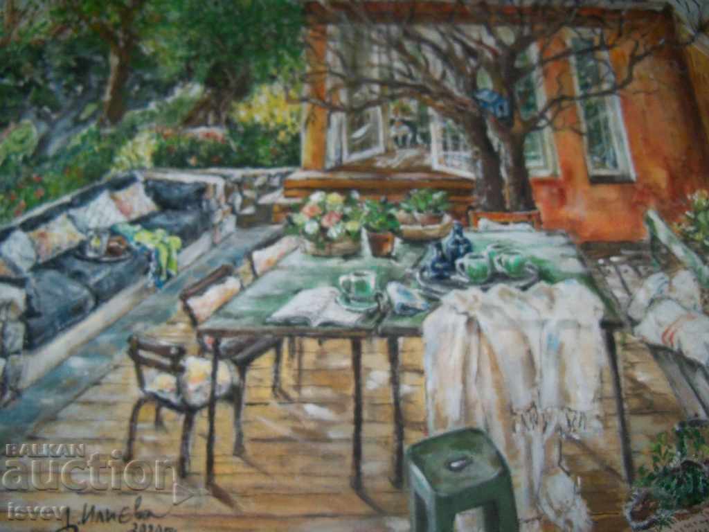 Доставка на "Поглед към терасата" картина на худ. Десислава Илиева Доставка на "Поглед към терасата" картина на худ. Десислава Илиева