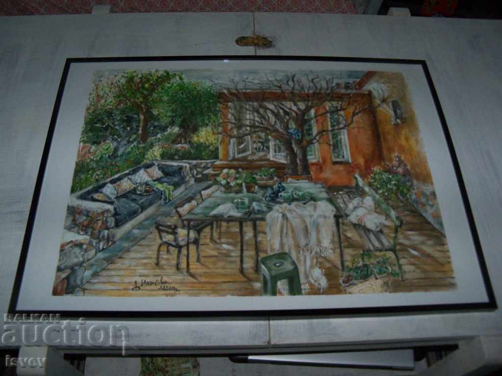 "Поглед към терасата" картина на худ. Десислава Илиева - 5 "Поглед към терасата" картина на худ. Десислава Илиева - 5