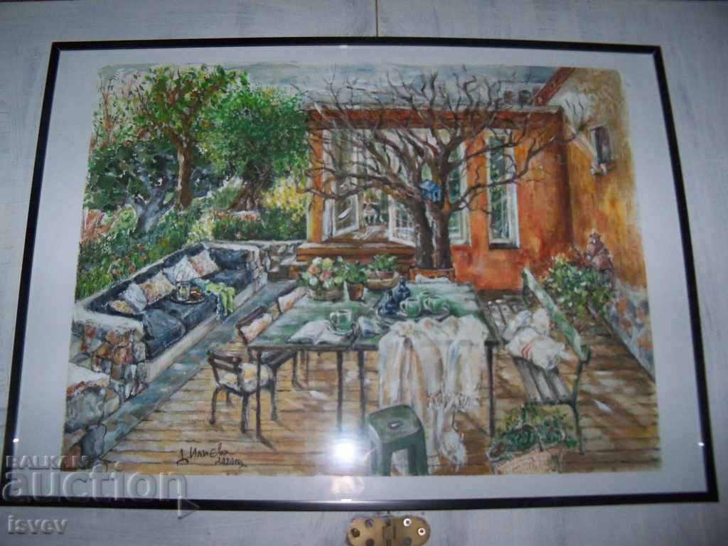 "Поглед към терасата" картина на худ. Десислава Илиева - 6 "Поглед към терасата" картина на худ. Десислава Илиева - 6