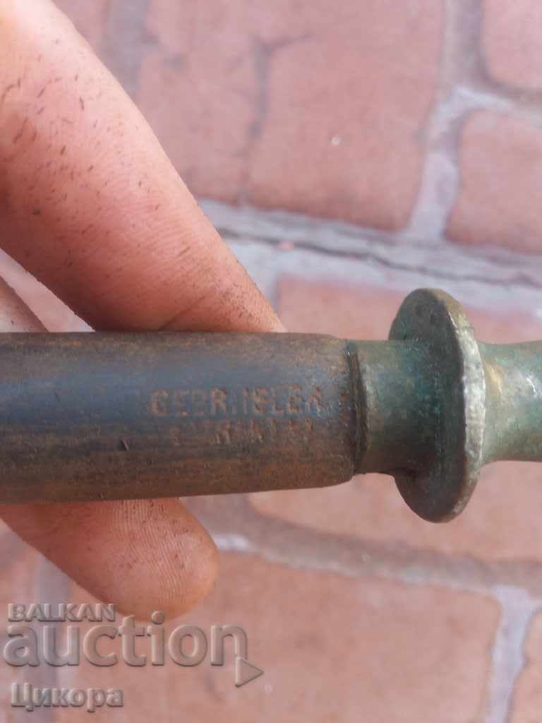 OLD TABLE WITH BRONZE HANDLE - 5