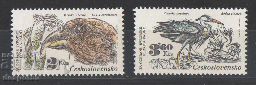 1983. Чехословакия. Защита на природата. Птици.
