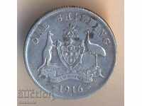Австралия шилинг 1916 година, сребро