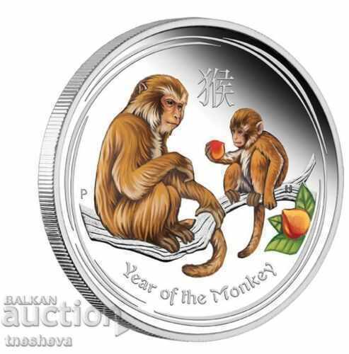 1 oz. лунар цветна "Година на Маймуната " 2016