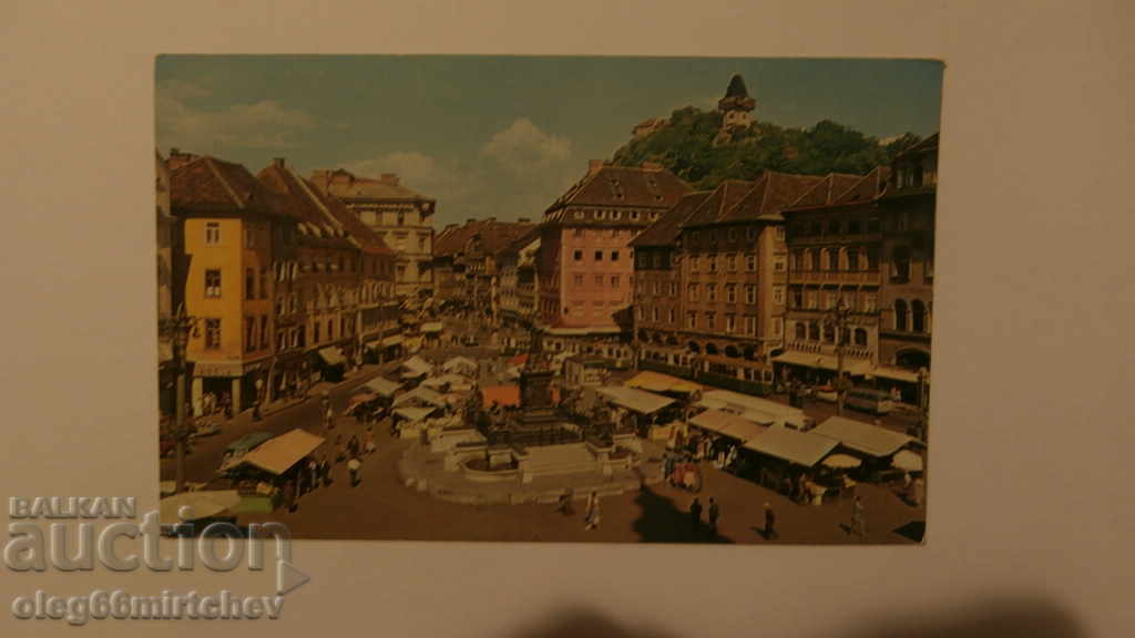 Αυστρία - καρτ ποστάλ του 1961 - προβολή από το Γκρατς - Ταξίδι