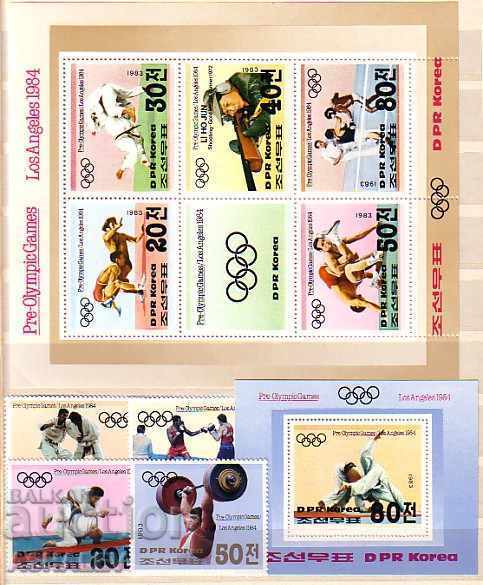 Северна Корея 1983 Олимпийски игри - Лос Анджелис 4v. + 2 бл